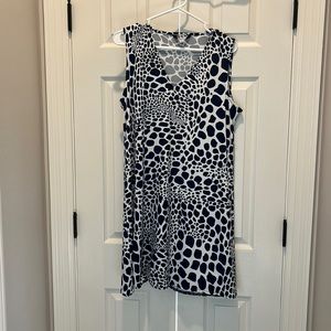 Mer lux high end summer dress navy and white sz L